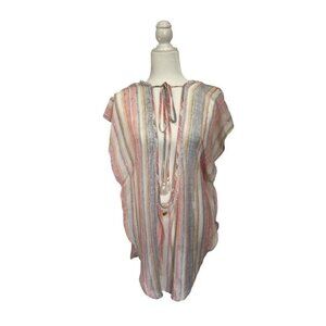 Hawaiian Tropic Multicolor Striped Cover Up Size Small